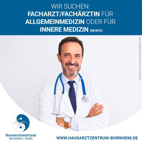 Facharzt Fachärztin für Allgemeinmedizin oder für Innere Medizin m w d