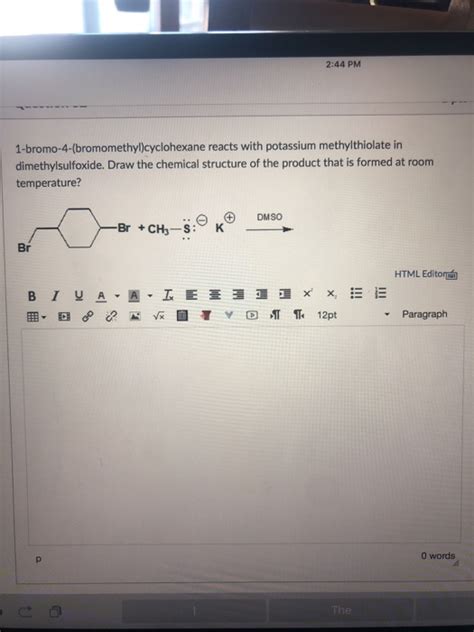 Solved 2 44 Pm 1 Bromo 4 Bromomethyl Cyclohexane Reacts