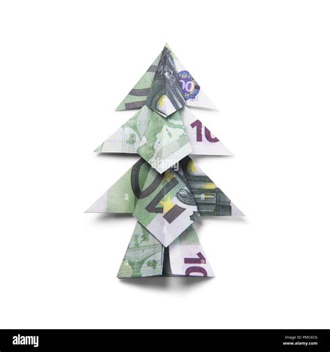 Money Origami Christmas tree Stock Photo - Alamy