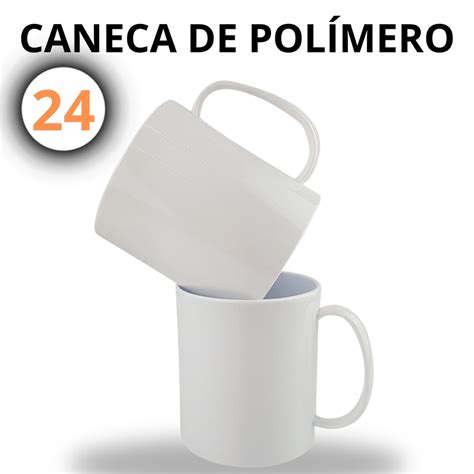 Caneca de Polímero Branca Ideal para Sublimação Conjunto de 24