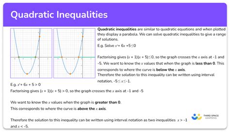 Quadratic Inequalities - GCSE Maths - Steps, Examples & Worksheet