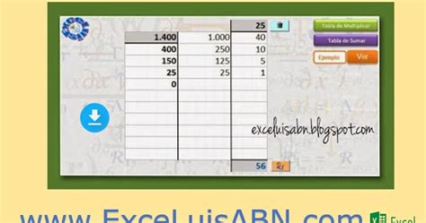 ExceLuisABN Matemática y Excel División con el método ABN v1 1