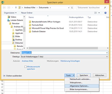 Methoden Excel Datei Automatisch An Anderen Ort Speichern