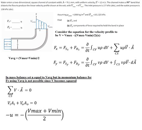 Solved Water Enters A Two Dimensional Square Channel Of Chegg