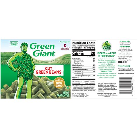 35 Canned Green Bean Nutrition Label Labels Database 2020