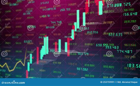 Growing Line Chart Graph Abstract Financial Stock Data Animation