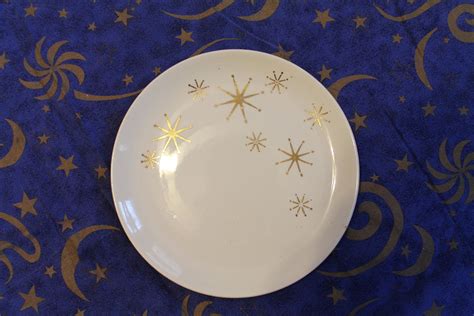 Atomic Gold Starburst Dinnerware Mid Century Modern Vintage Etsy