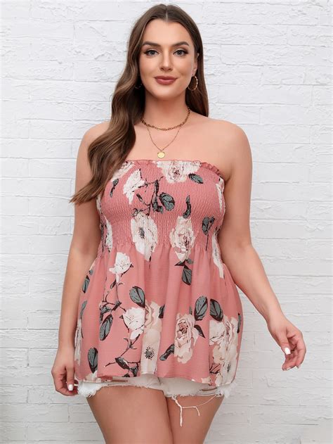 Finjani Cami Dress Summer Plus Size Women Clothing Floral Print Tube