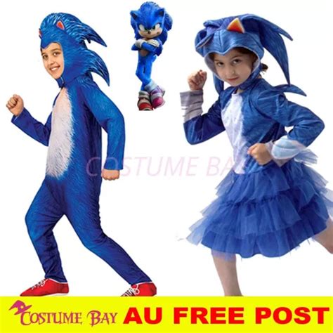 Girls Sonic The Hedgehog Blue Dress Cosplay Costume Book Week Halloween