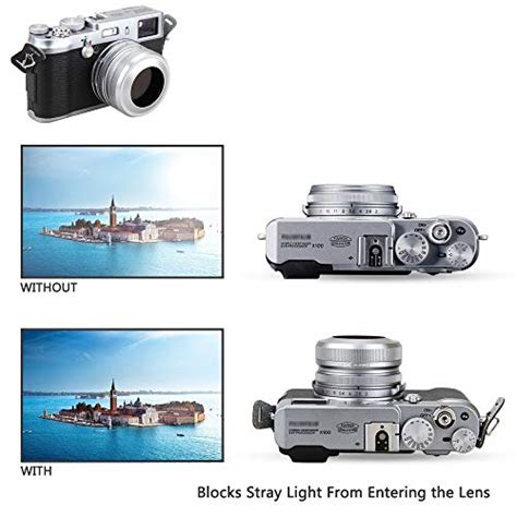 Lens Hood Set JJC Lens Shade for Fuji Fujifilm X100F X100S X100T X100 ...