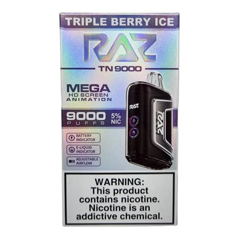 Raz Bar Disposable Mega Tn Triple Berry Ice Nona Online Smoke Shop