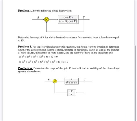 Solved Problem 1 Consider The Closed Loop System Shown In Chegg