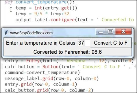 Python Gui Temperature Conversion Program C To F