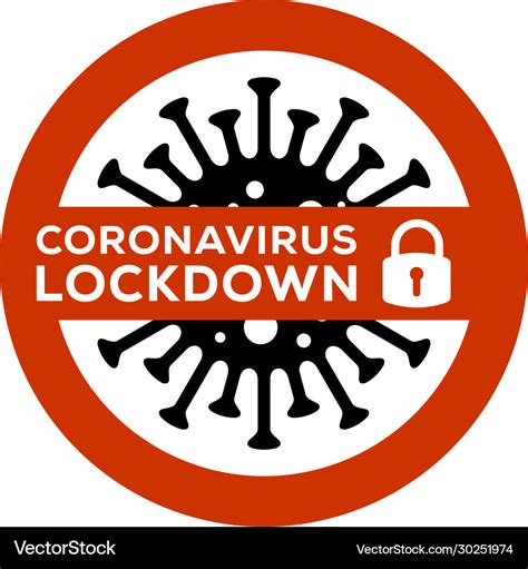 Coronavirus Lockdown Symbol Pandemic Royalty Free Vector