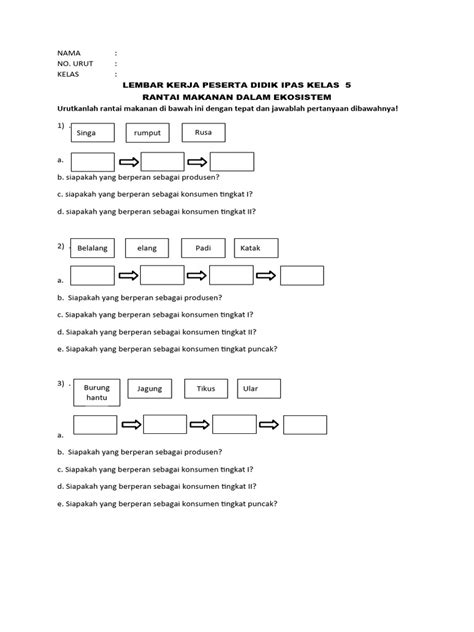 Lkpd Ipas Rantai Makanan Pdf