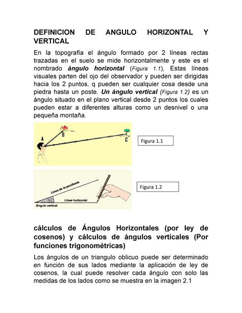 Parrafest Topografia Definicion De Angulo Horizontal Y Vertical En