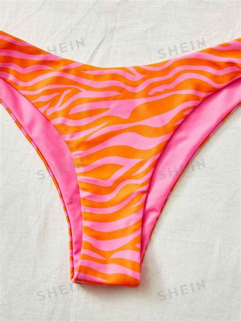 SHEIN Swim Vcay Zebra Striped Underwire Bikini Swimsuit SHEIN UK