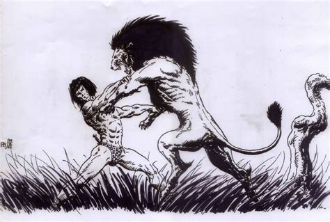 Tarzan Vs Lion By Avix On Deviantart Tarzan Deviantart Black And