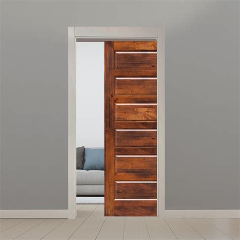 6 Panel Single Pocket Door Rustica