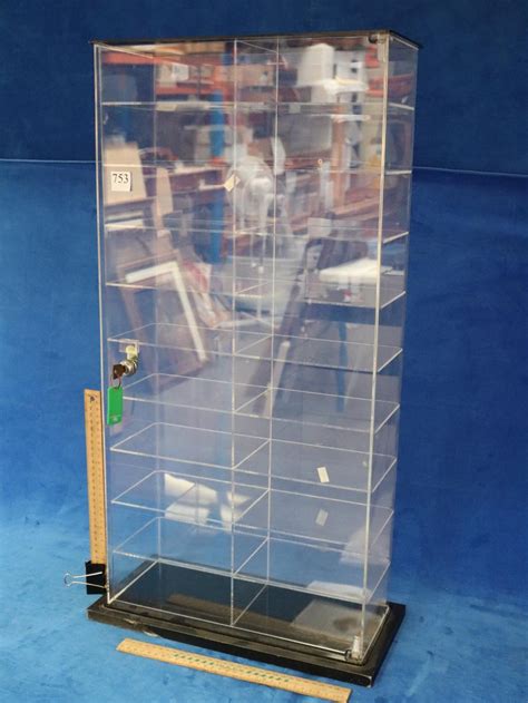 Lot Tall Perspex Lockable Display Cabinet