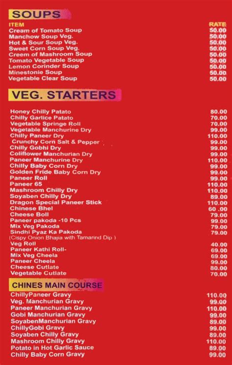 Dragon Chinese Food Corner Menu, Menu for Dragon Chinese Food Corner ...