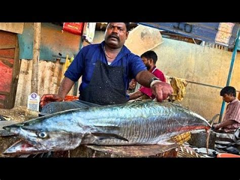 Kasimedu Speed Selvam Big Seer Vanjaram Fish Cutting Video Cutting