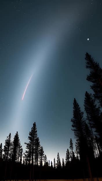 Meteorito Del Cometa De La Estrella Que Cae Del Cielo Nocturno Foto