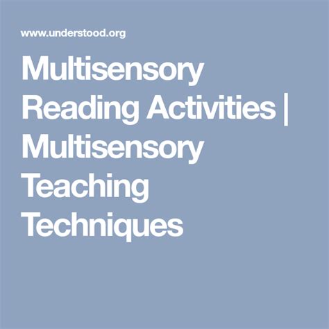 8 Multisensory Techniques For Teaching Reading Multisensory Reading