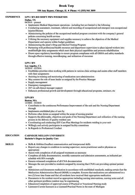 Lpn Nurse Resume Sample