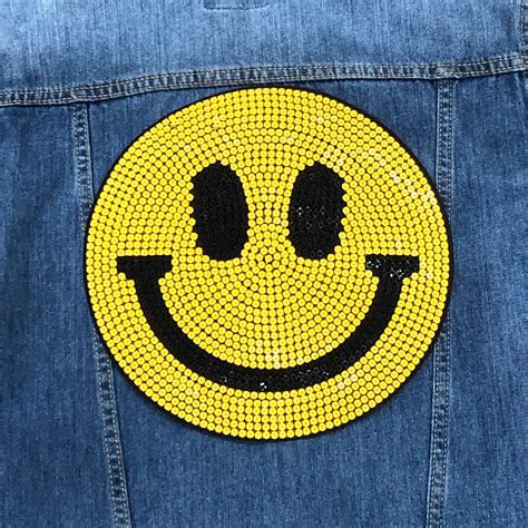 Smiley Face Patch Patches Iron On Sew On Etsy