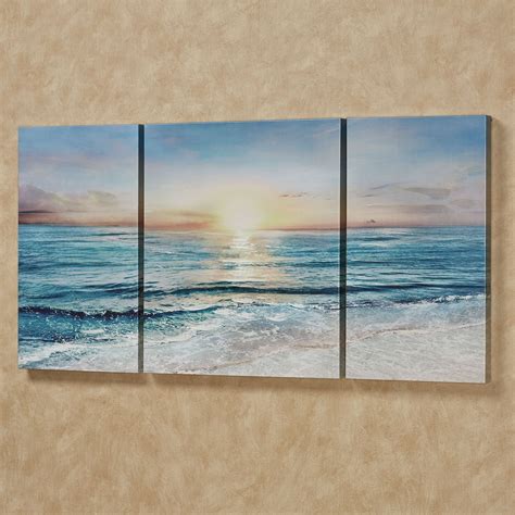 On The Shore Ocean Canvas Triptych Wall Art Set