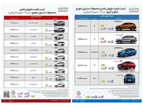 جدول قیمت خودروهای مدیران خودرو