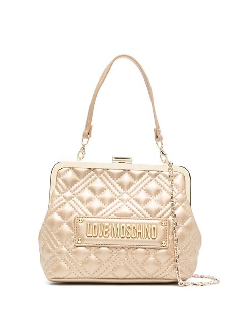 Love Moschino Logo Plaque Quilted Tote Bag Farfetch