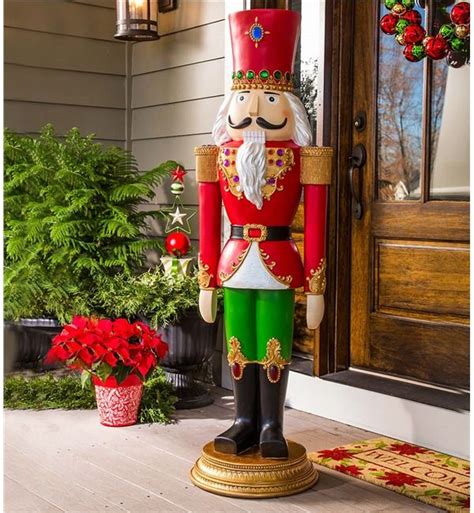 Giant Sized Nutcracker Statue In Outdoor Holiday Decorations Outdoor Christmas Decorations