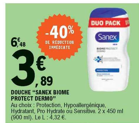 Promo Douche Sanex Biome Protect Dermo Chez E Leclerc Icatalogue Fr