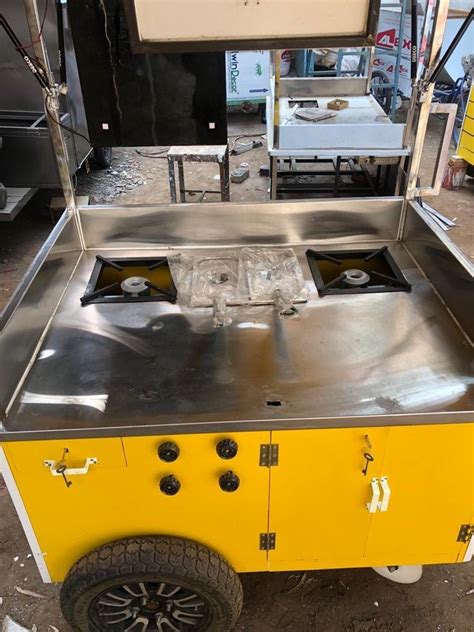 Yellow Stainless Steel Momos Food Cart Load Capacity 400 Kg At Rs 80000 In New Delhi