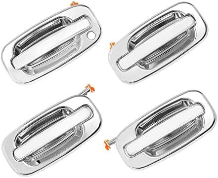 Exterior Door Handles Set All Chrome Front Rear Left Right Side