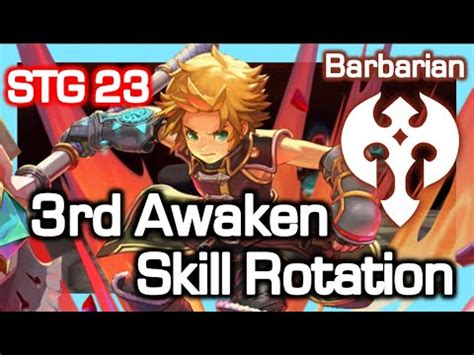 Barbarian 3rd Awaken STG23 Skill Rotation Dragon Nest Korea YouTube