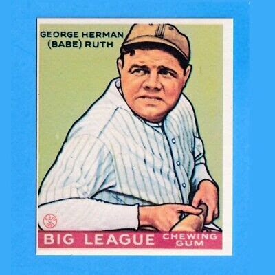 1983 Babe Ruth Reprint 181 NM 1933 Goudey Renata Galasso New York