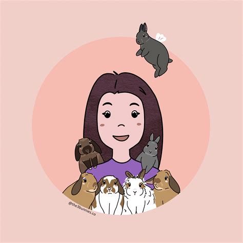 the3bunnies.co - Family portrait with pets. Cartoon portrait.