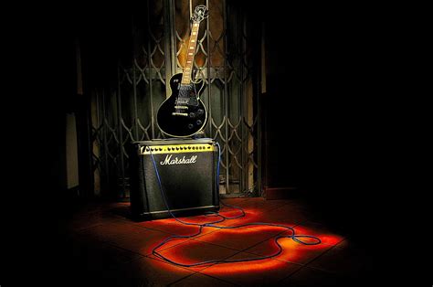 Hd Wallpaper Black Marshal Guitar Amplifier Music Background