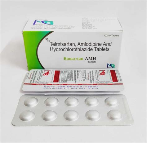 Telmisartan, Amlodipine and Hydrochlorothiazide Tablets