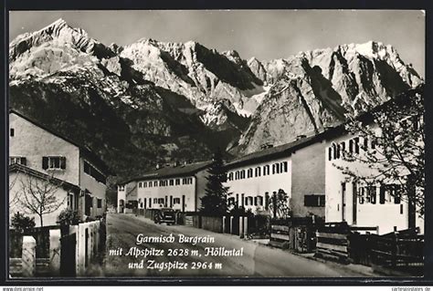 Zugspitze AK Garmisch Burgrain Strassenpartie Mit Alpspitze