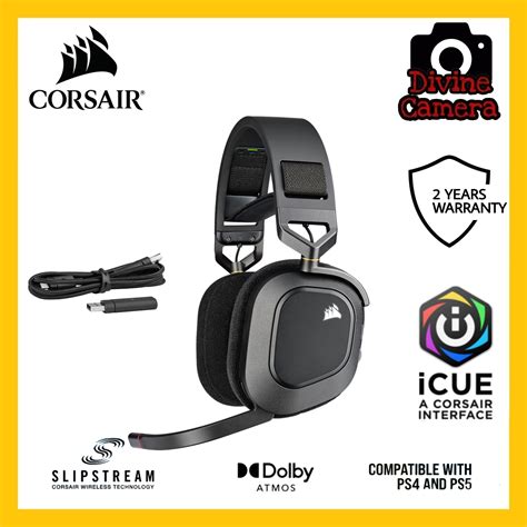 Corsair Hs Rgb Wireless Premium Gaming Headset With Spatial Audio