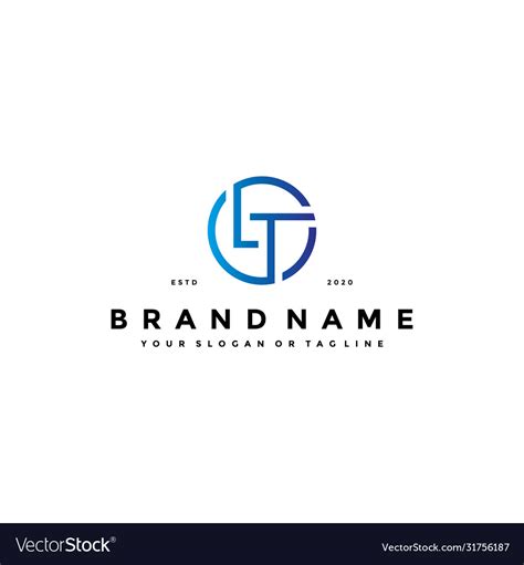 Letter lt logo design Royalty Free Vector Image