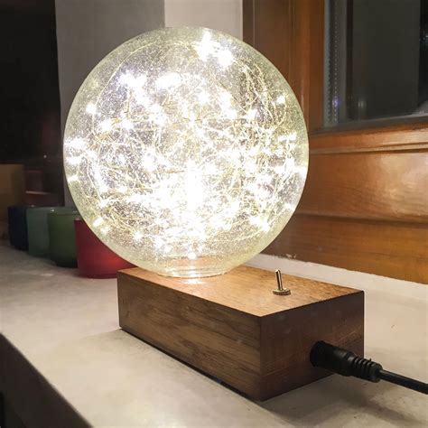 Glass Sphere Table Led Lamp By Yano Maker💡