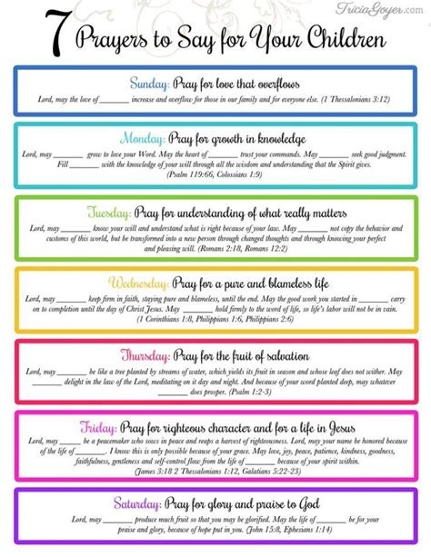 7 Prayers To Say For Your Children With Free Printable Prayers For