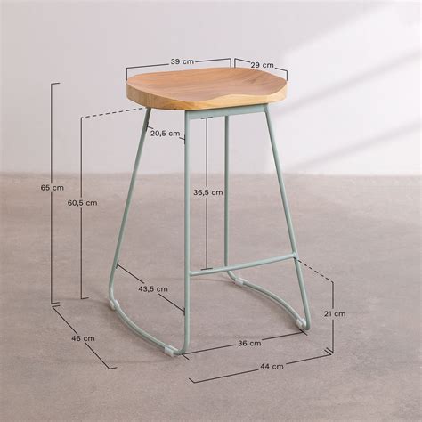 Steel Elm Wood High Stool Neicol SKLUM