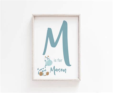 Personalised Name Print Nursery Wall Art New Baby Custom Print