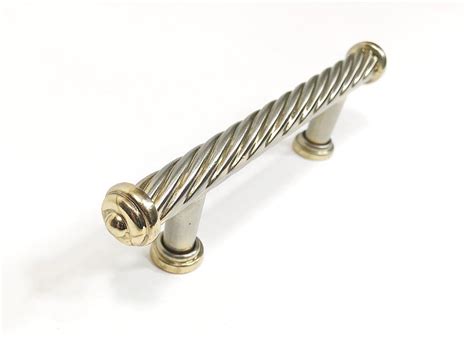 Brushed Nickel And Gold Cabinet Handles Nickel Drawer Pulls Etsy